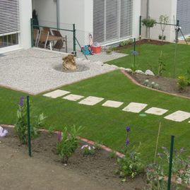 rasen, steine, steinweg